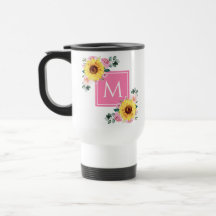 Solros Rosa Botaniskt vattenbruk Monogrammed