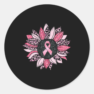 Solros Rosa Breast Cancer Awareness Women Warri Runt Klistermärke