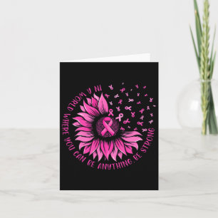 Solros Rosa Ribbon Butterfly Breast Cancer Awar Kort