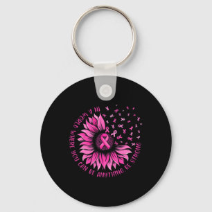 Solros Rosa Ribbon Butterfly Breast Cancer Awar Nyckelring