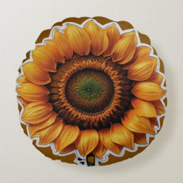 Solros | Rund fyllning Rund Kudde