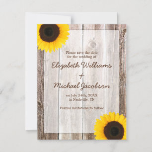 Solros Rustic Barn Spara datum meddelande