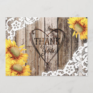 Solros Rustic Wood Snöre och Heart Tack Kort