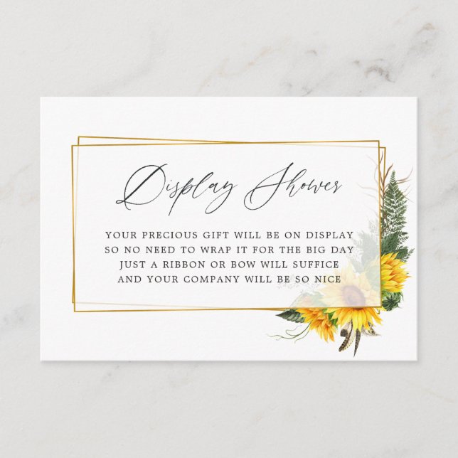 Solros Rustik Bröllopsdusch Display Dusch Tilläggskort (Framsida)