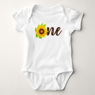 Solros Rustik Land 1-års Födelsedagsfirande Baby B T Shirt