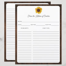 Solros Rustik Träreceptkortshållare Infogning