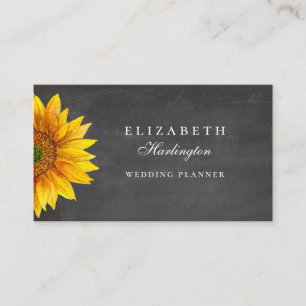 Solros. Rustiska blommor. Chalkboard-professionell Visitkort
