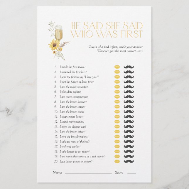 Solros sa att hon sa att Boho Möhippa Game (Framsida)