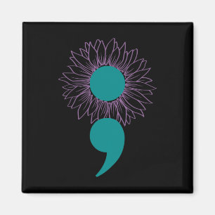 Solros Semicolon Suicide Awareness Mental Health Magnet