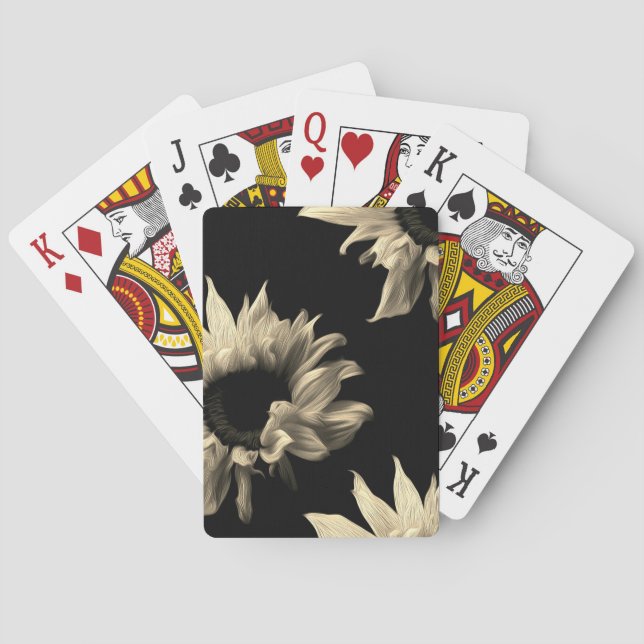 Solros - Sepia Fine Art Photographic Unik Coola Casinokort (Baksidan)