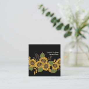 Solros skissdesign, Blommig Fyrkantigt Visitkort
