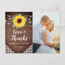 Solros Snöre Blommigt Bröllop Photo Tack Vykort