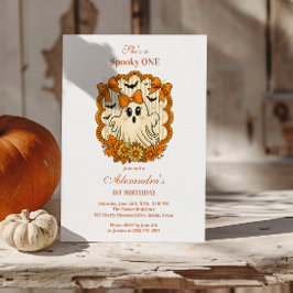 Solros Snöre Ghost Halloween 1:a födelsedagen Inbjudningar