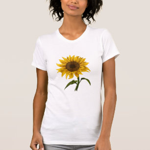 Solros Solsken Blommigt Vattenfärg Flower T Shirt