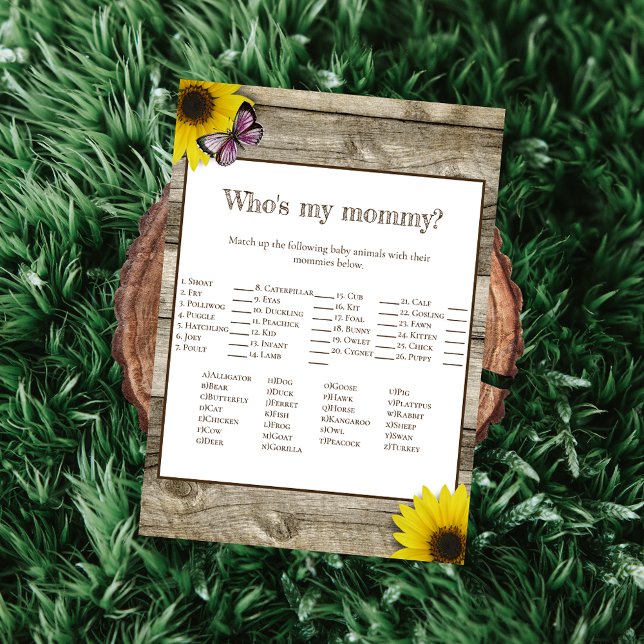 Solros som är min Mamma Babyskare | ROSA Inbjudningar (Skapare uppladdad)