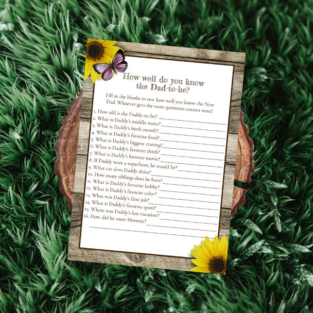 Solros som känner Pappa Best Baby Shower | ROSA Inbjudningar (Skapare uppladdad)