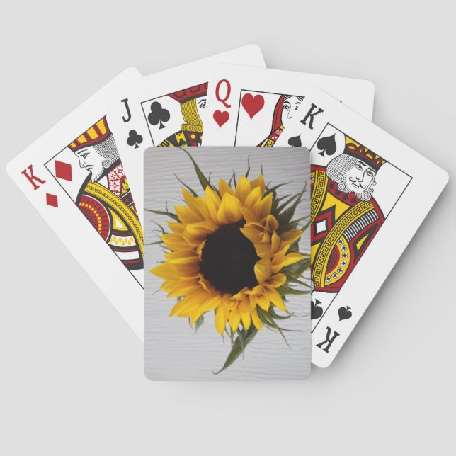 Solros som leker kort spel kort (Baksidan)