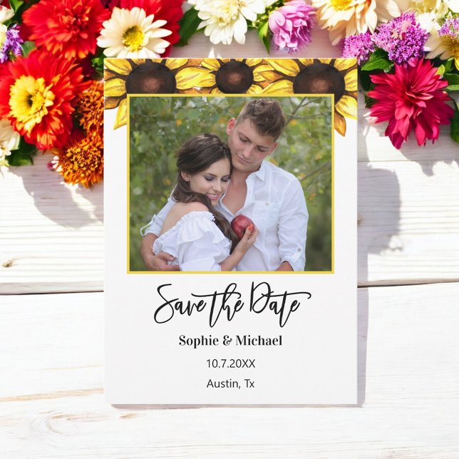 Solros Spara Blommigten Datumfoto Meddelande (Skapare uppladdad)