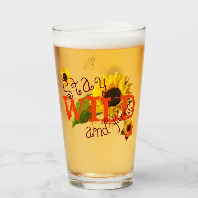 Solros Stanna Vild och Fri  Glaskopp (Framsida fylld)