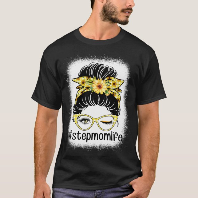 Solros Step Mamma Messy Bun Bleacher Mor dag T Shirt (Framsida)