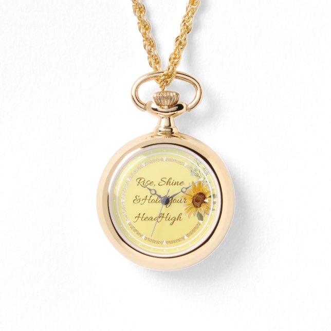 Solros - Stiga upp, skina och håll huvudet högt Armbandsur (Framsida)