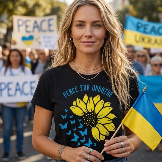 Solros symbol för fred. Fred för Ukraina.  T Shirt (Skapare uppladdad)