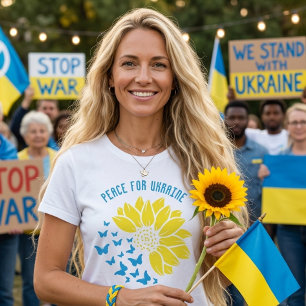 Solros symbol för fred. Fred för Ukraina. T Shirt