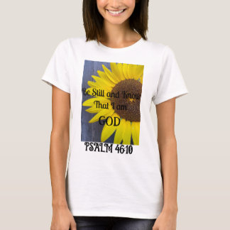 Solros T shirt Be still och vet att jag är GOD