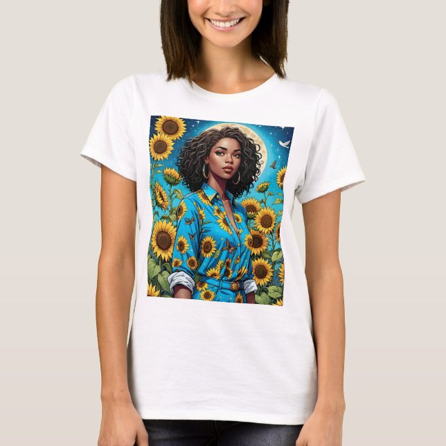 Solros T Shirt Moonlit Beauty Retro Aestthetic (Framsida)