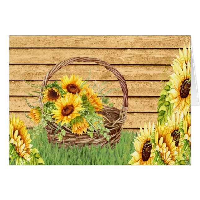 Solros, Tack av dig eller Blankt anteckning OBS Kort (Framsidan Horizontal)