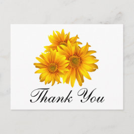 Solros Tack Blommigt Bröllop Vykort