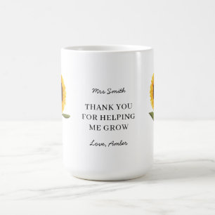 Solros Tack för att du hjälpte mig växa Lärare Kaffemugg