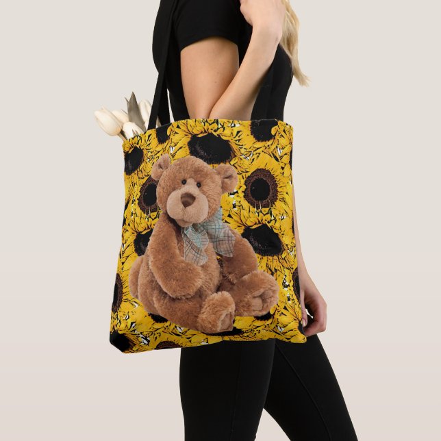 Solros Teddy BearTote Tygkasse (Närbild)
