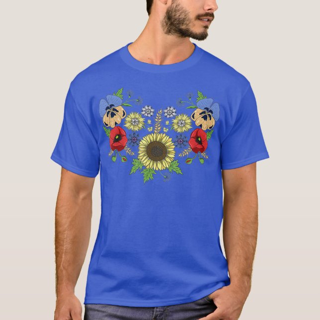 Solros Tee Cute Blommigt Vintage Ukraina (Framsida)
