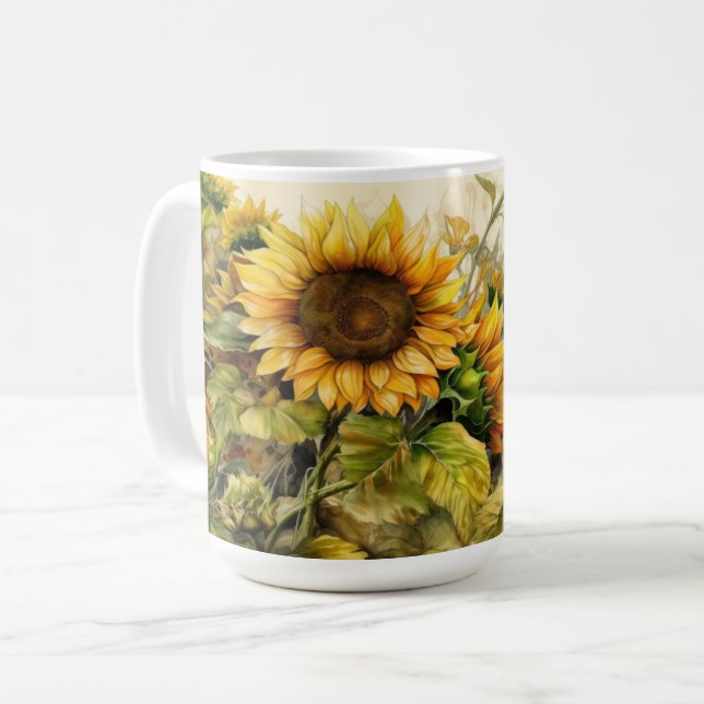 Solros trädgård kaffemugg (Framsida vänster)