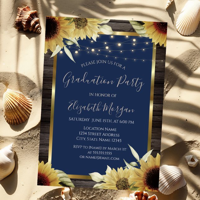 Solros,Trädgårdsbelysning Trä Inbjudningar (Skapare uppladdad)