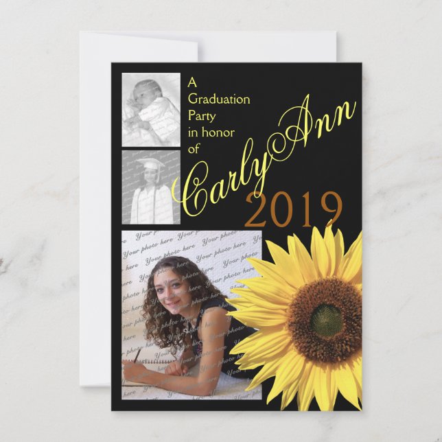 Solros Tri Photo Inbjudningar (Framsida)