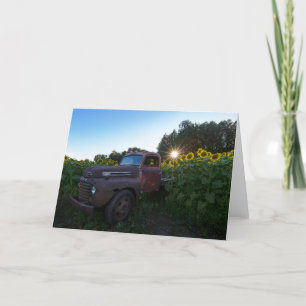 Solros Truck Solsken Blank Notkort Tack Kort