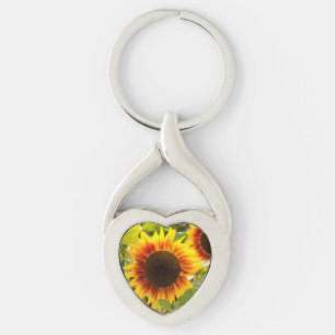Solros Twisted Heart Silverfärgad Nyckelring
