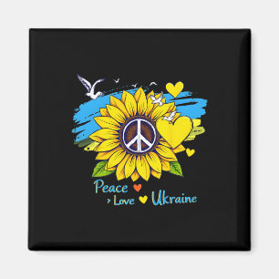 Solros Ukraina Flagga Karta Fred Kärlek Ukraina Uk Magnet
