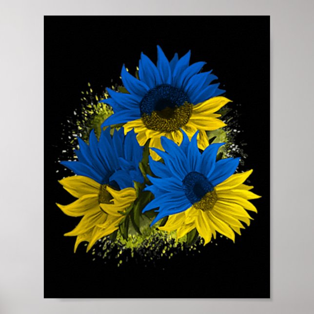 Solros Ukraina - jag står på Ukrainas fredliga Fla Poster (Framsidan)