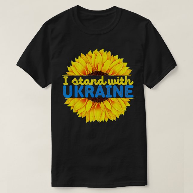Solros Ukraina Jag står på Ukrainas solros T Shirt (Design framsida)