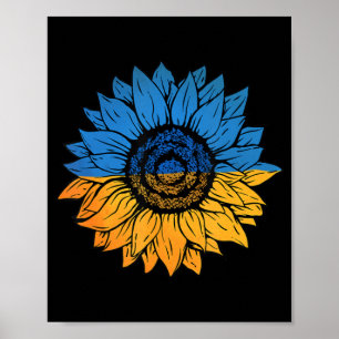 Solros Ukraina Ukrainas Flagga Stå mot Ukraina Poster