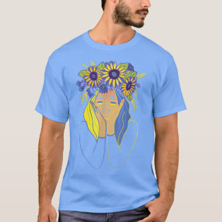 Solros Ukraina Woman Ukrainska Flagga Girl Pro Uk T Shirt
