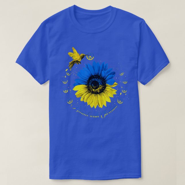 Solros ukrainsk fågel Ukraina Jag står med Ukra T Shirt (Design framsida)