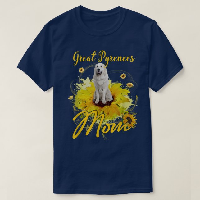 Solros Underbara Pyrenéerna Mamma Hund älskare Mam T Shirt (Design framsida)