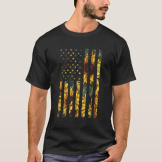 Solros USA flagga Patriotic 4:e juli Amerikanska T Shirt