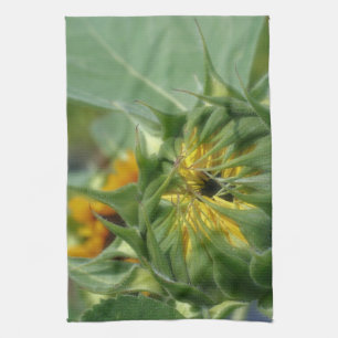 Solros Utvecklande Blomma Kökshandduk