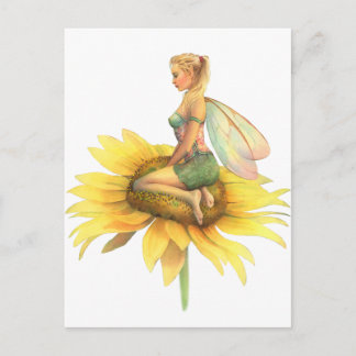 "Solros" Vackert Flower Fairy by Scot Howden Vykort