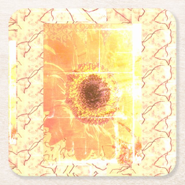 Solros Vendredi Underlägg Papper Kvadrat (Framsidan)